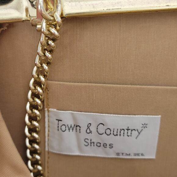 Vintage Town & Country Womens‎ Bag One Size Classy Gold Chain Clutch Purse - Picture 5 of 5